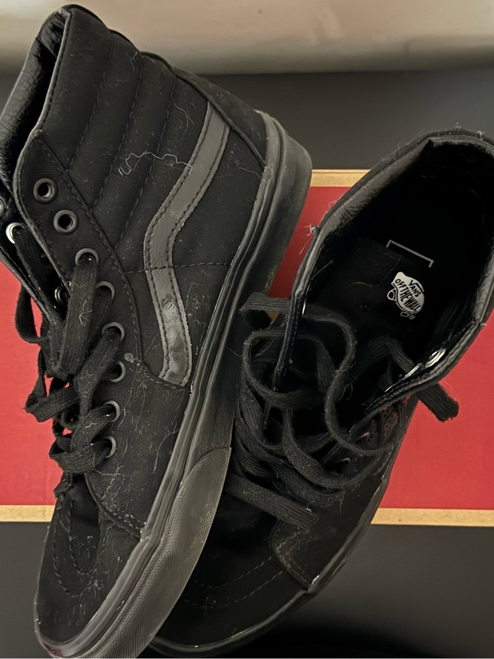 Vans Black High-Top Skate Sneakers with Side Stripe